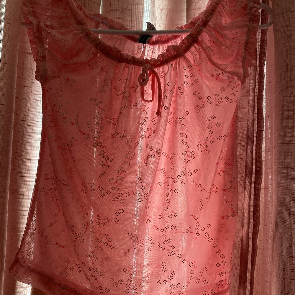 Vintage Forever 21 Mesh Babydoll Milkmaid Top